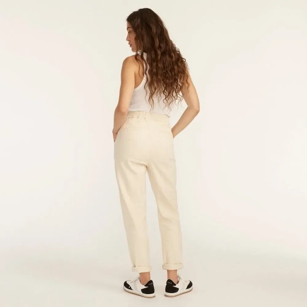 NWT J. CREW Tie Waist Camp Pant in Denim Stripe Size S